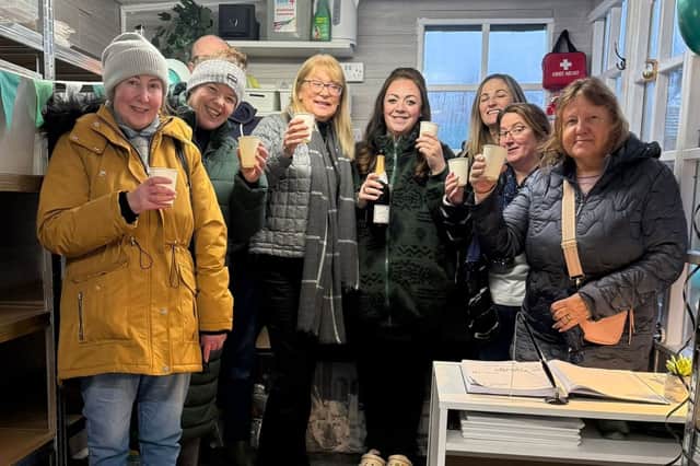 Volunteers celebrate the opening of the new hedgehog hospital.