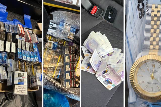 Some of the illegal items recovered.