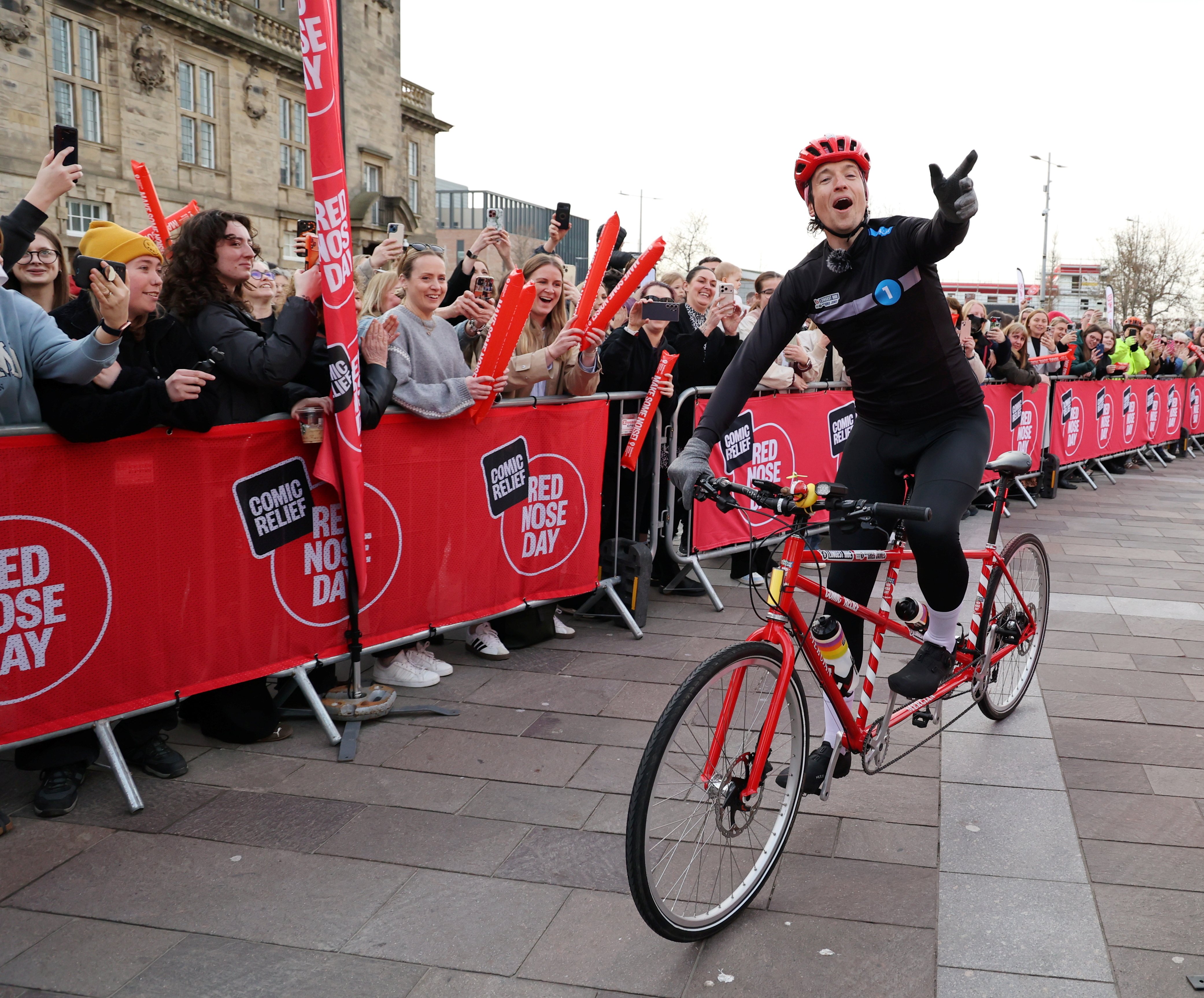 Greg James receives warm Mackem welcome on mammoth Comic Relief challenge