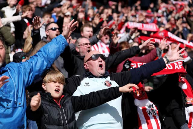 Sunderland fans pictured at the Stadium of Light.