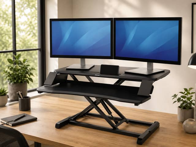 Convert any desk into a sit/stand desk with this handy workstation