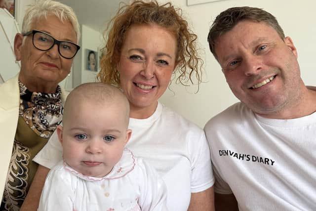 Maureen Thompson, left, pictured with Denvah Finlay and her parents Gemma and Paul.