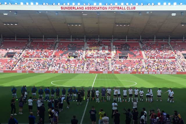 Pre-match at the Ronaldinho & Friends vs UK icons match held at the Stadium of Light (photo Richard Mennear)