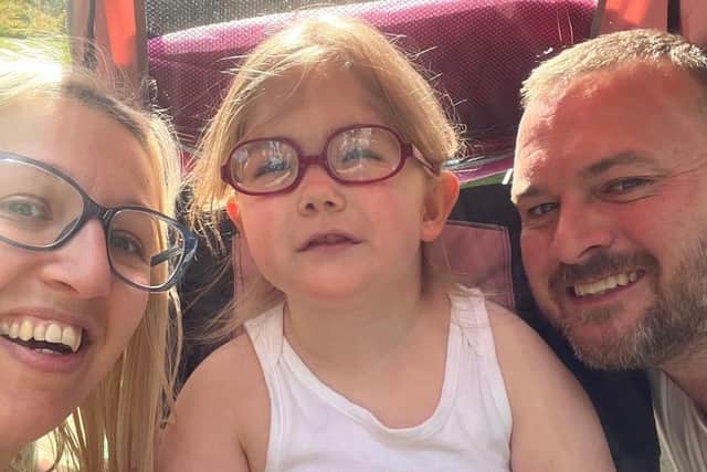 Seren-Grace Brady pictured with her mum Sha'ani Bellingham and dad Sean Brady.