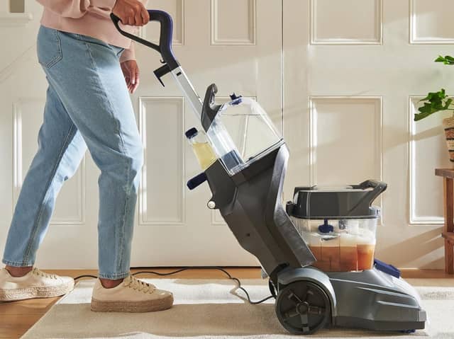 The Vax SpinScrub Power Plus includes attachments for cleaning carpets, upholstery, stairs and vehicle interiors