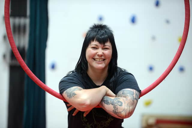 Aerial artist Emma Rose runs her Bloom Aerial Club at AAA Sports in Southwick