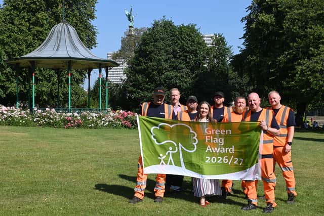 Marina Hallam, Environmental Services Manager, with Environmental Services team members from Mowbray Park