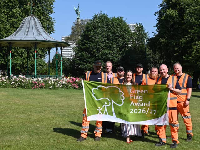 Marina Hallam, Environmental Services Manager, with  Environmental Services team members from Mowbray Park