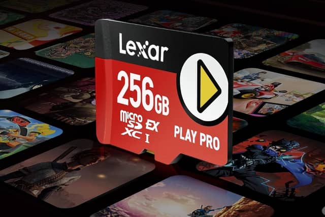 The 256GB Lexar PLAY PRO card offers up to 900MB/s read speeds on compatible microSD Express devices