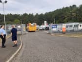 Fire crews remained at the scene of an overnight blaze at Crowther Industrial Estate.