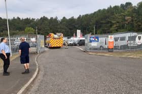 Fire crews remain at the scene of an overnight blaze at Crowther Industrial Estate.