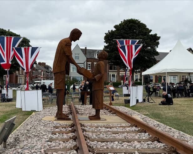 Metro tracks have been added to the memorial