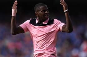 Noah Sadiki shows his frustration.