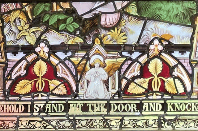 Another section of the beautiful window called Light of the World.