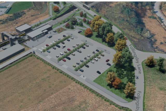 The proposed new station and park and ride at Follingsby.
