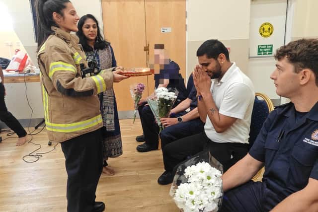 Emergency services workers taking part in the festival.