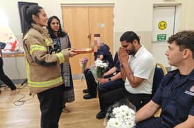 Emergency services workers taking part in the festival.