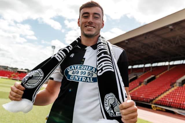 Gateshead defender Harrison Holgate (photo Jack McGraghan)