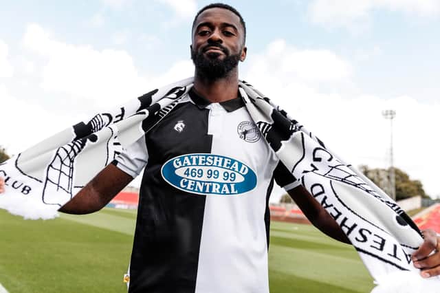 Striker Jordy Hiwula has joined Gateshead (photo Jack McGraghan)