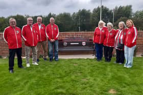 Joanne Youngson (far right) and members of the SAFC Heaven Branch at the new memorial garden.