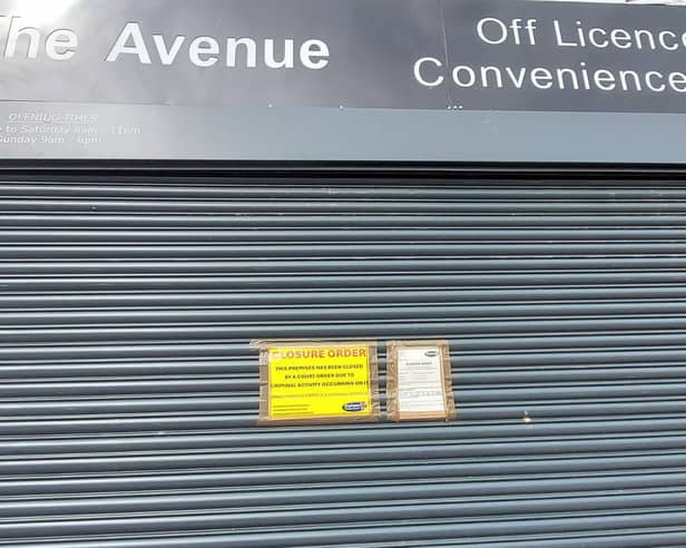 A closure order has been issued on The Avenue off licence in Deneside, Seaham.