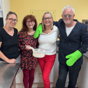 From left: Marie Burnett, Poverty Prevention Team Leader at the Key Community, Linda Ross, All Saints' Churchwarden, Beverley George, the former churchwarden, and Pete Zulu, chef at West Boldon's Black Horse and Fireplace Pizza.