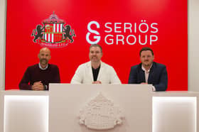 (Left to right) Mike Papadimitriou, Lee Rorison and James Mullins, after signing the deal.