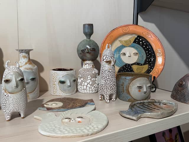 Some of the pottery available in the store