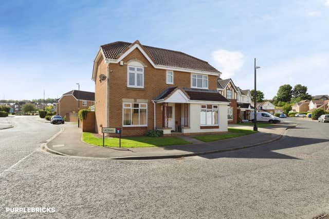 The detached Sunderland home has a driveway and large double garage, creating a practical arrival at the property
