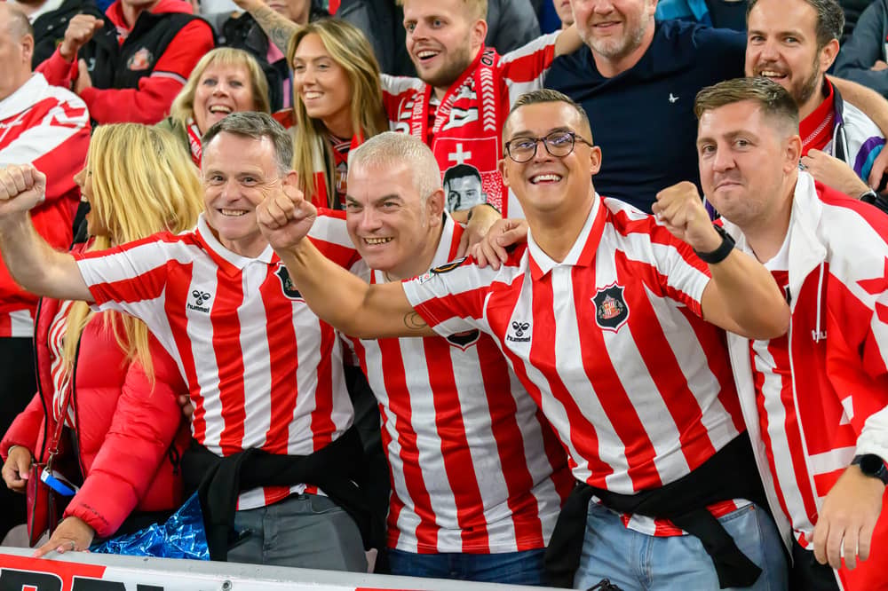Sunderland fans in action at the Stadium of Light against AZ Alkmaar.
