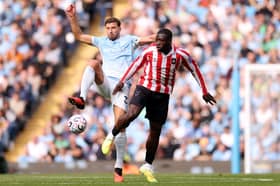 Brian Brobbey in action for Sunderland against Manchester City (photo Getty Images)