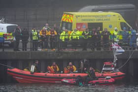 Emergency services responding to the incident.