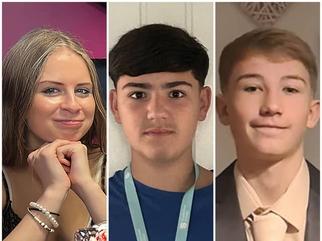 Zara Shaw, Luke Etheridge and Jackson Duke, who tragically died when the car they were in plunged into the River Wear.