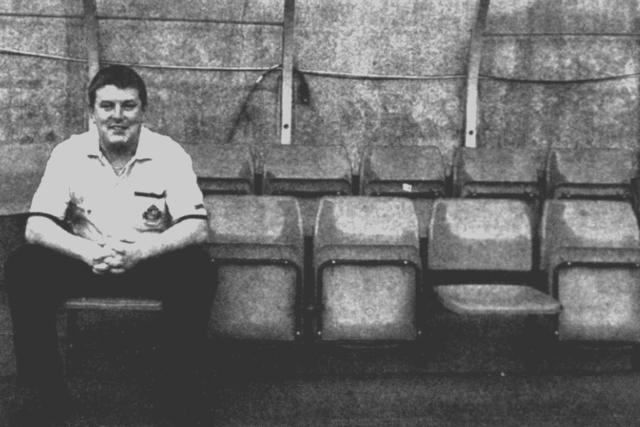 Colin Lynch in the dugout after winning a competition to become a 'Sunderland player'.