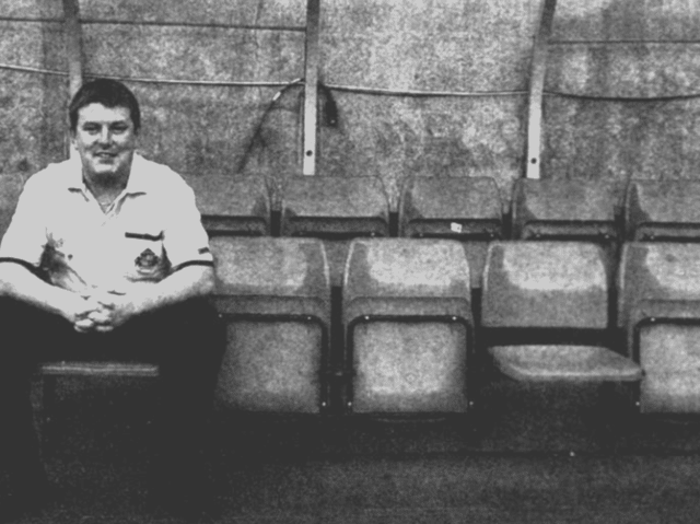 Colin Lynch in the dugout after winning a competition to become a 'Sunderland player'.