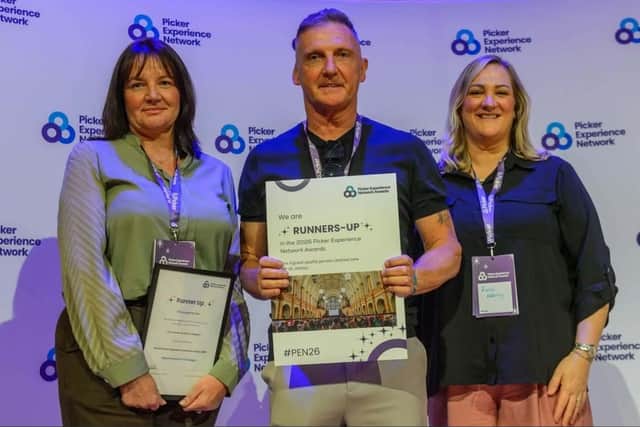 From left: Caroline Smith - Northumbria Healthcare NHS Foundation Trust; Darren Cliff - Amber's Legacy and Rachel Adderley - Northumbria Healthcare NHS Foundation Trust as they collect a runners up award for partnership working