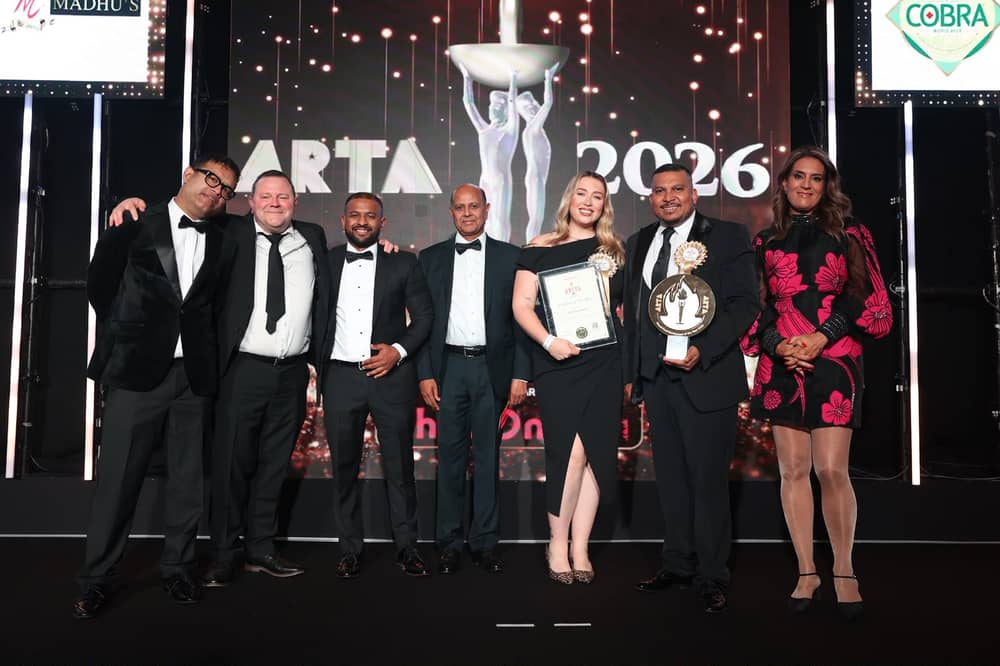 The Babaji team being presented with the award at this year's ARTAs