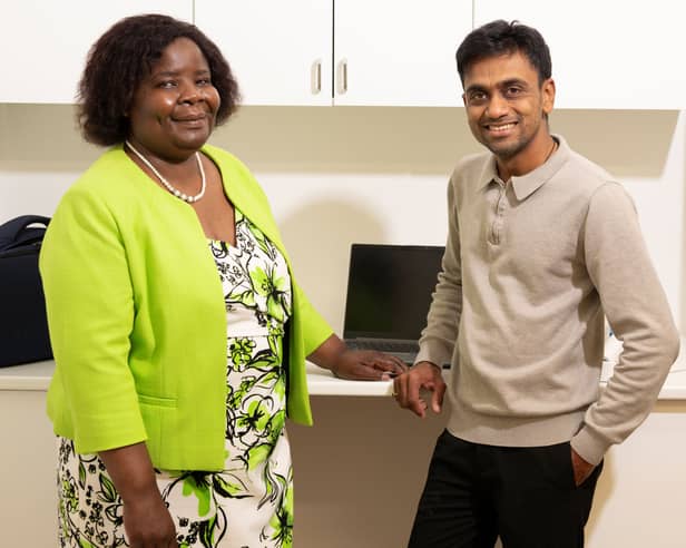 Experienced nurse Ebba Ushe with her colleague Sam Surve.