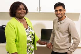 Experienced nurse Ebba Ushe with her colleague Sam Surve.