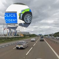A1M northbound closed near Washington due to overturned vehicle