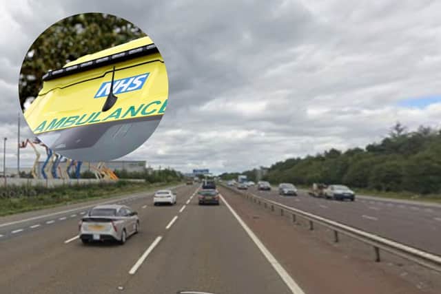 Two people have been taken to hospital following a collision of the A1M near Washington.