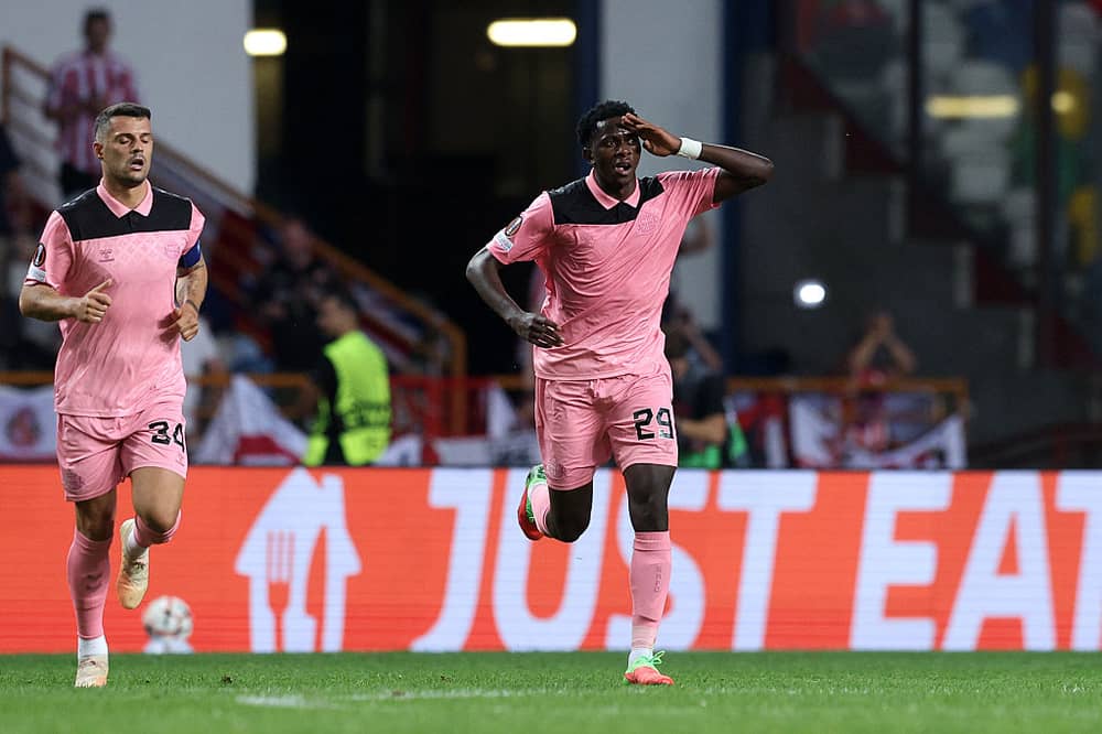 Jules Ahoka celebrates his goal