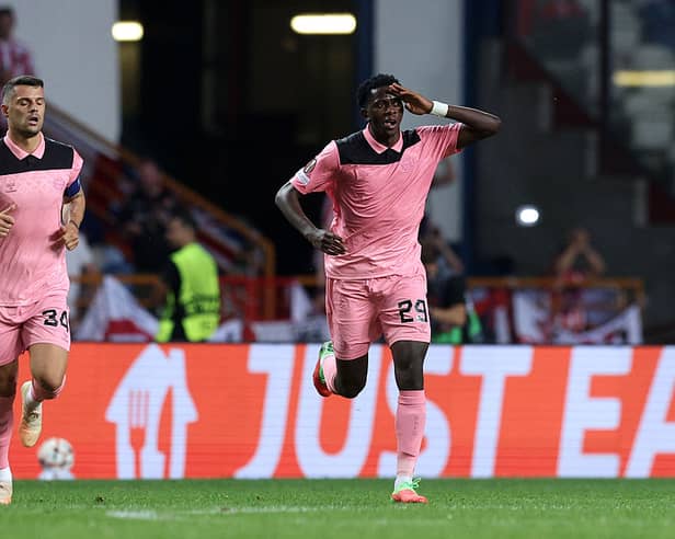 Jules Ahoka celebrates his goal
