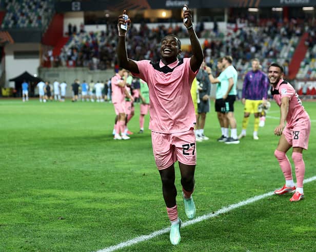 Sunderland midfielder Noah Sadiki celebrates his winning goal