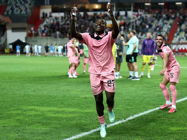Sunderland midfielder Noah Sadiki celebrates his winning goal