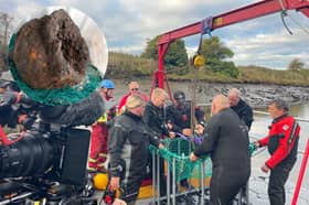 A dive team has raised an ancient cauldron from the river Wear.