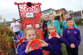 Highfield Academy parents group and pupils unveiled the poppy display at the school back in 2018.