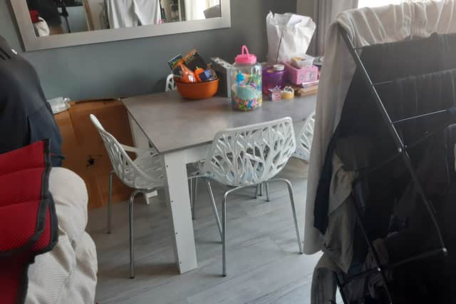 Peter said the dinning room is too small for his wheelchair.