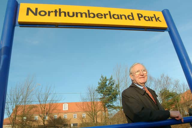Professor Tony Ridley at the opening of the Northumberland Park Metro station in 2005.