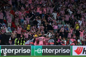 Sunderland celebrate their late goal